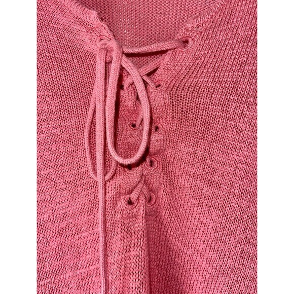 LOFT Sweater Pink/Coral Lace Neck Women’s Size Small - Picture 2 of 7